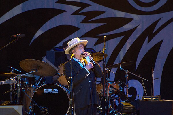 Bob Dylan performing at Finsbury Park, London, 2011